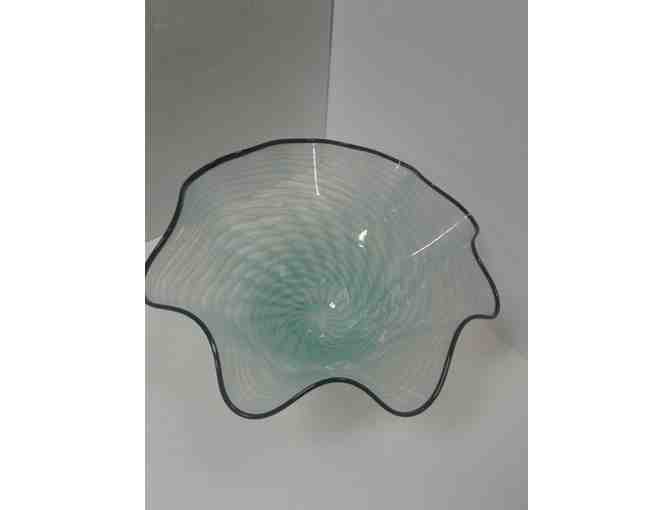 Unique Waved Clear Glass Bowl w/Tropical Seaweed Pattern - Corning Museum of Glass