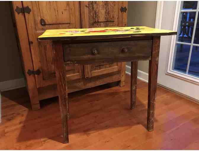 Vintage Table Painted by the Fourth Grade