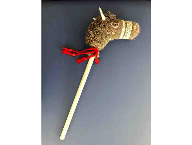 *PERFECT FOR YOUR COWBOY OR COWGIRL *Hand-Knitted Horse on a Stick