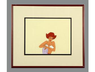 Original Production Animation Cel Painting of Gloria from the Movie Heavy Metal with Red Frame