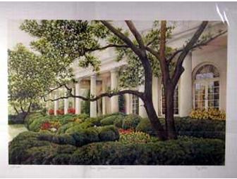 Kay Polito Signed Print Rose Garden Colonnade 22x30 inches