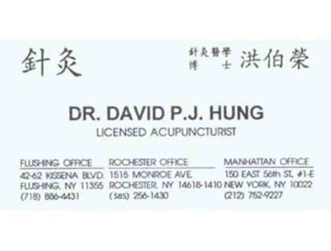 Acupuncture Treatment Certificate from David Hung, L.A.