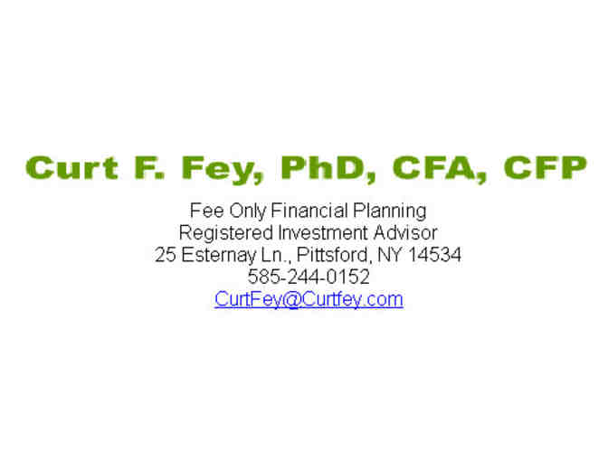 Curt F. Fey PhD, CFA, CFP offers portfolio management/retirement planning consulting