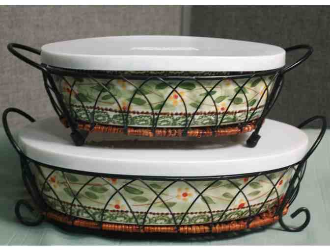 PAIR OF HANDPAINTED DISHES