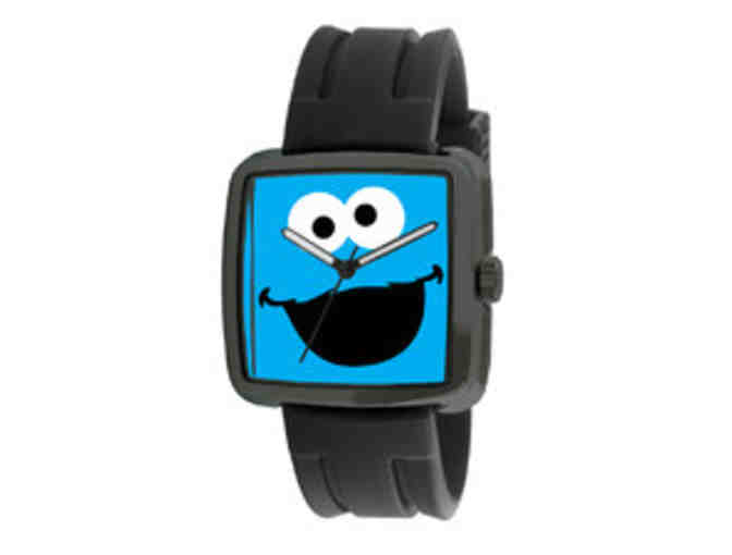 Sesame Street Cookie Monster Rubber Strap Watch in Black