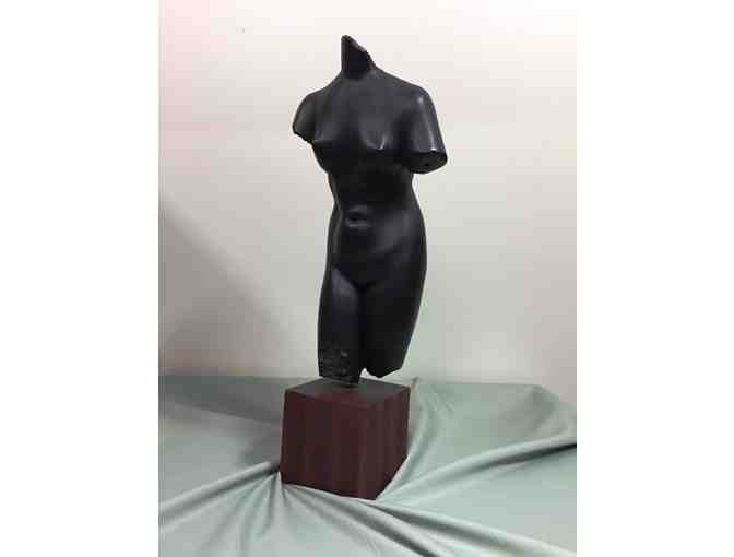 Female Nude Torso Sculpture on Pedestal