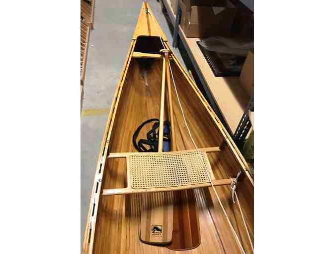 Handmade Wooden Canoe and Trailer