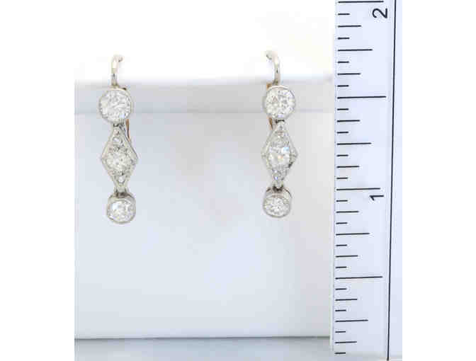 Vintage 1.06ctw Diamond, Platinum and Rose Gold Earrings