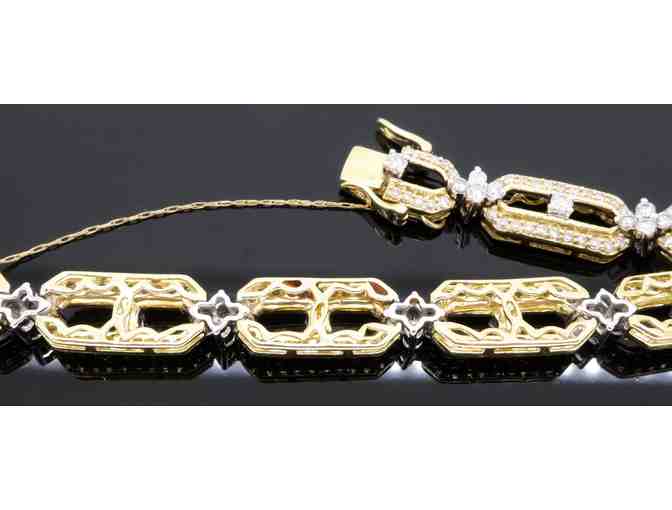 4.00 Carat Diamond and Two-Tone Gold Bracelet