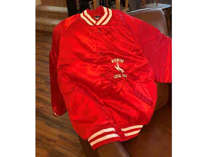 Vintage Red Satin Commemorative Baseball USW Jacket