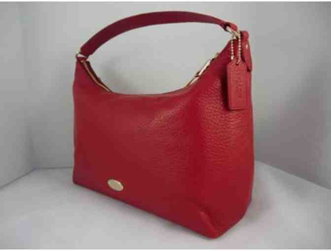 Coach Celeste Convertible Hobo Pebble Leather Handbag Classic Red