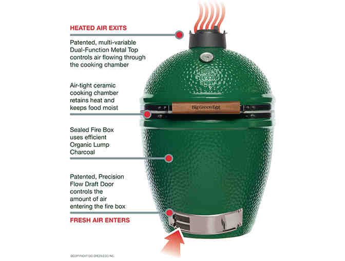 Big Green Egg with Rolling Nest and Accessories
