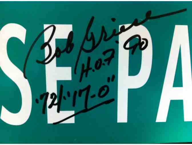 Bob Griese Pass Autographed Street Sign
