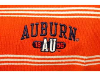 Auburn Orange Striped Polo
