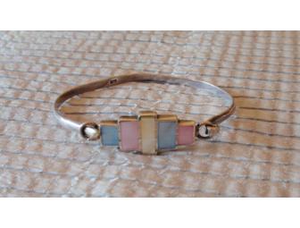 Silver Bracelet with Pastel Inlay