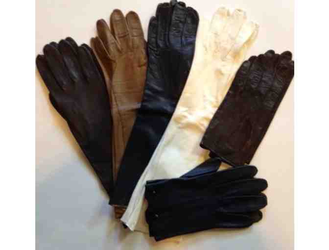 Vintage Leather Gloves - 6 Pairs (S)