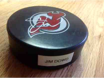 100% AUTHENTIC AND ORIGINAL JIM DOWD AUTOGRAPHED HOCKEY PUCK OF THE NEW JERSEY DEVILS!