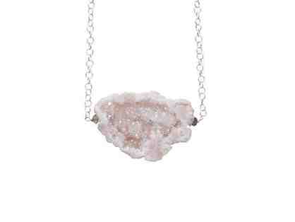 Geode Simple Rock Silver Necklace