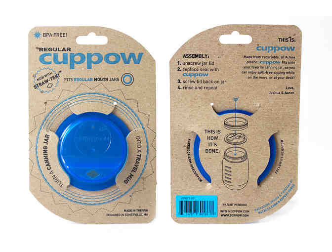Cuppow Blue Canning Jar Drinking Lid and Pint Jar