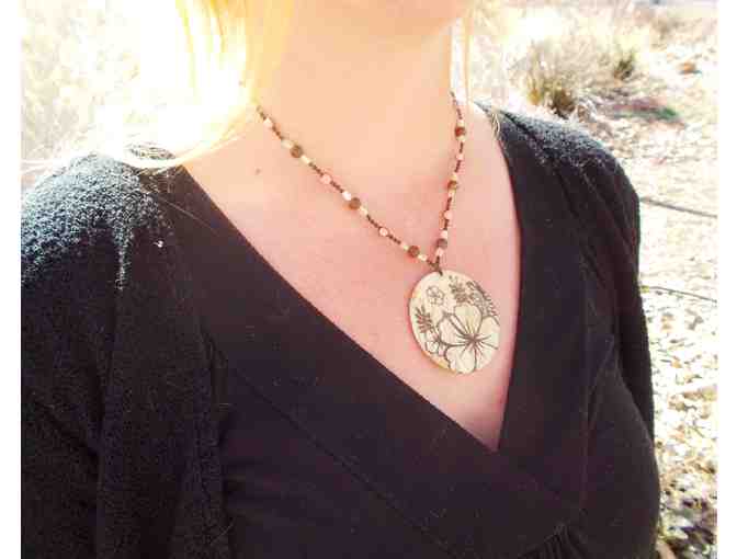 Handmade by Rikki: Mother of Pearl Inlaid Pendant Necklace