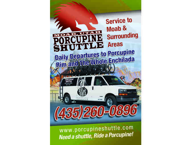 $25 Gift Certificate from Porcupine Shuttle!