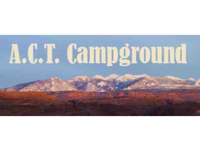One Night's Stay in a RV Site at A.C.T. Campground in Moab, Utah