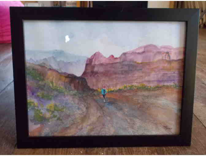 Framed Watercolor Painting 'Donna' by Margie Lopez Read