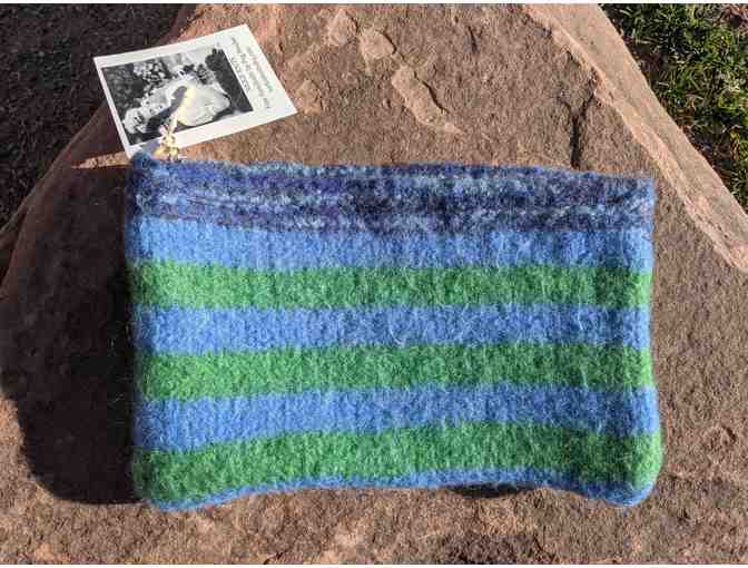 Striped Felted, Zippered Bag from Nickie Knits