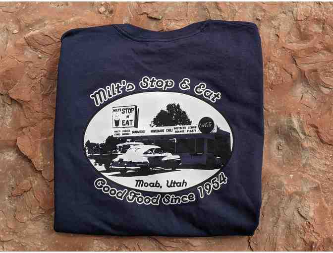 T-Shirt - Navy Unisex Large from Milt's Stop and Eat