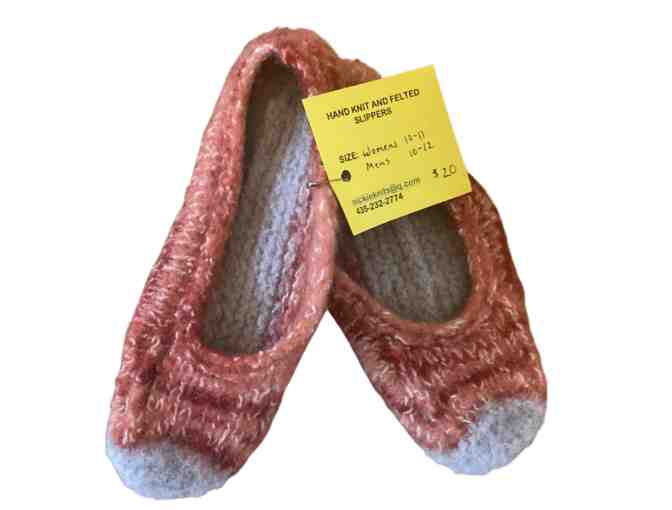 Nickie Knits - Felted Wool Slippers (Women's Size 10-11)