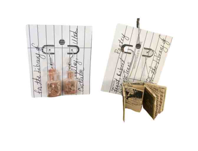 For the Library Of - Poetry Book Earring Set