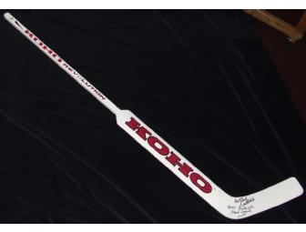 Autographed Hockey Stick #1- Mount St Charles Boy's hockey coaches