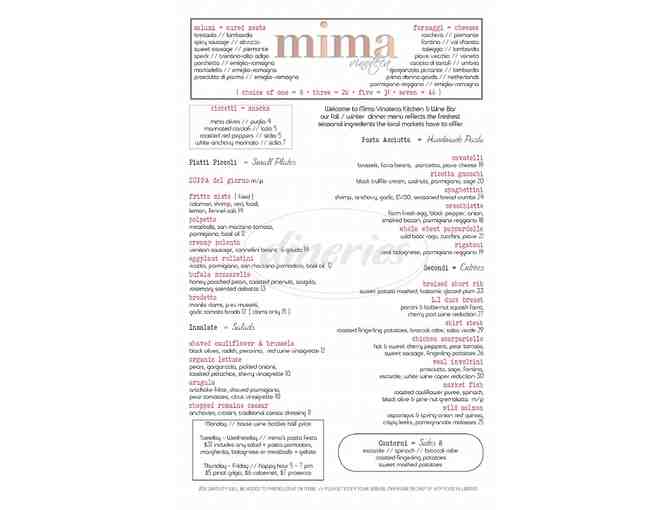 Mima Vinoteca - $100 Gift Card