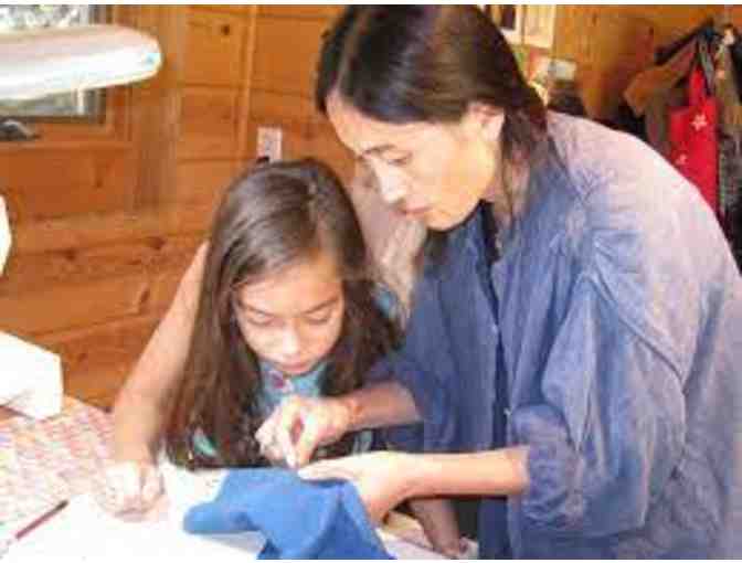 Authentic Sashiko Pillow Made by local Artist Marico Chigyo 13' x 13'