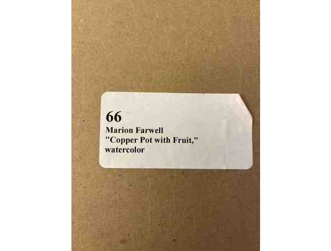 'Copper Pot with Fruit' Watercolor Painting by Marion Farwell