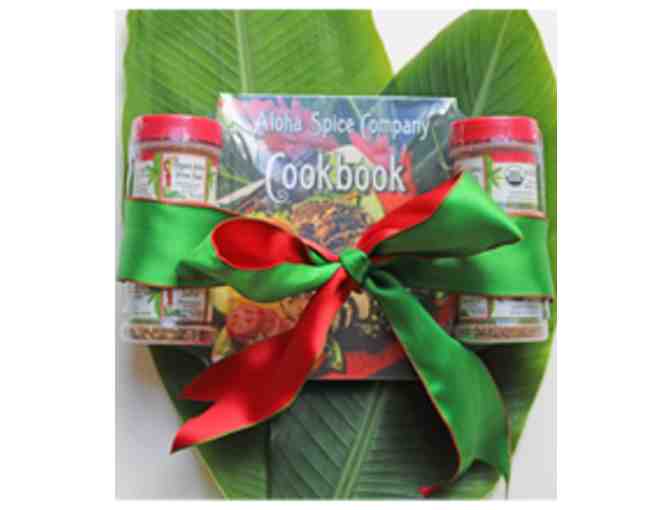 Aloha Spice Co. Cookbook, Spice Sampler Set and Grinder Seasoning Samples (3)