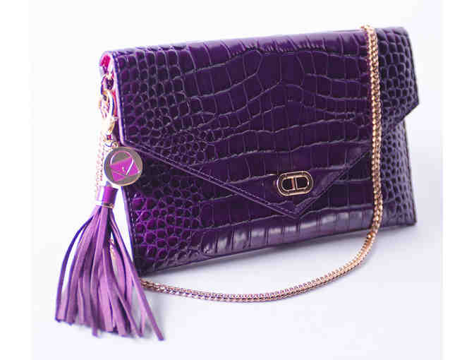 Kerry Washington Dee Ocleppo Limited Edition Purple Leather Purse - Photo 1