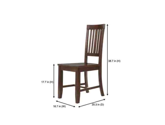 Set of Chocolate Wood Dining Chairs with Slat Back (4)