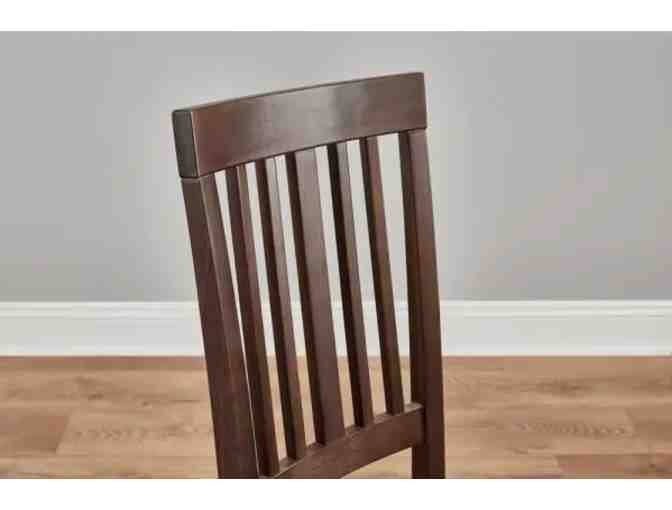 Set of Chocolate Wood Dining Chairs with Slat Back (4)
