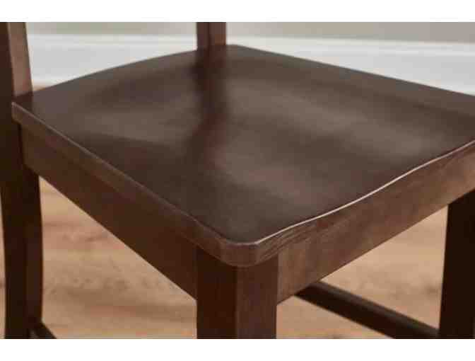 Set of Chocolate Wood Dining Chairs with Slat Back (4)