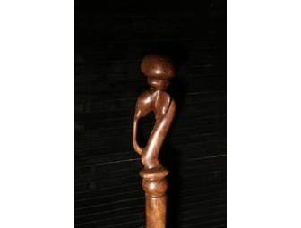 Carved wooden cane from Zambia